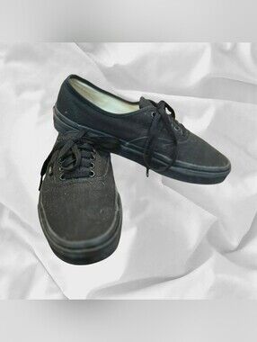 Vans Authentic Unisex Blackout Monochrome Classic Low Top Sneakers